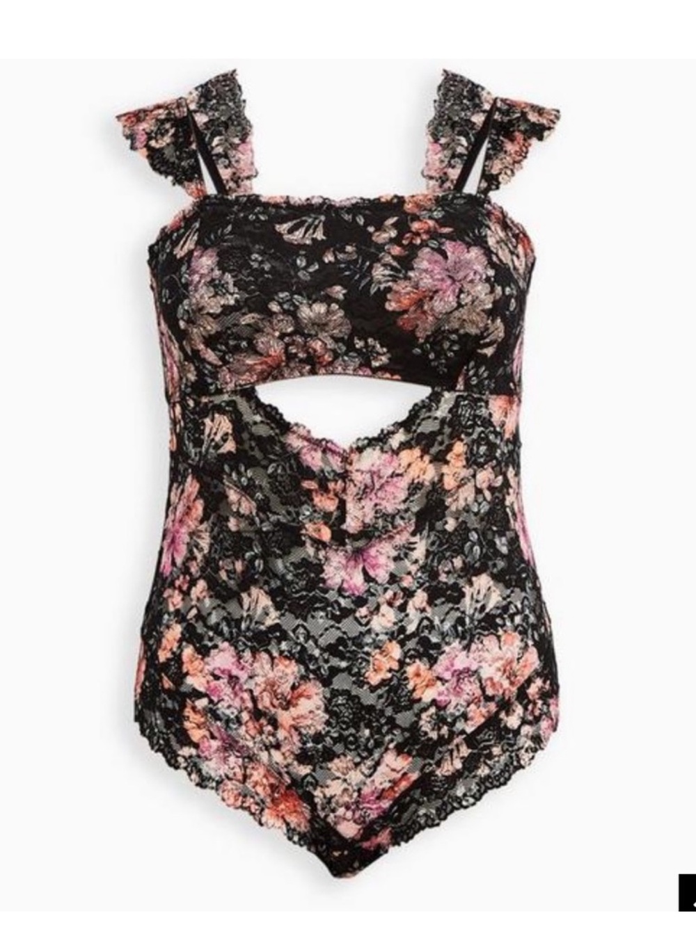 Torrid Floral Lace front cutout bodysuit